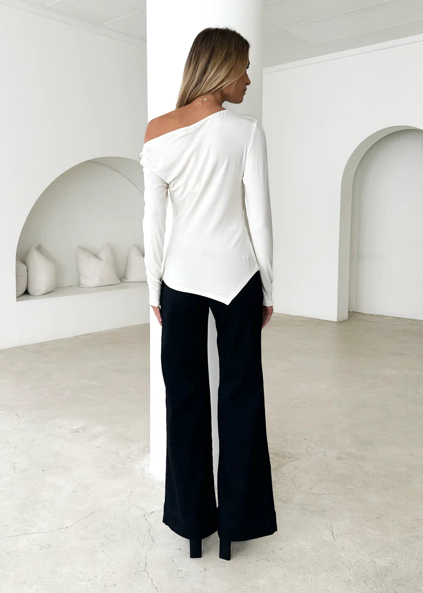 Alba Drop Shoulder Top - Cream