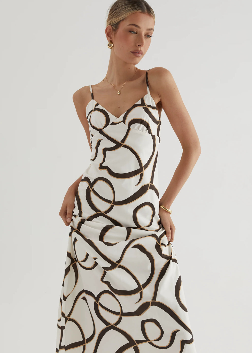 Carla Maxi Dress - Brown Swirl
