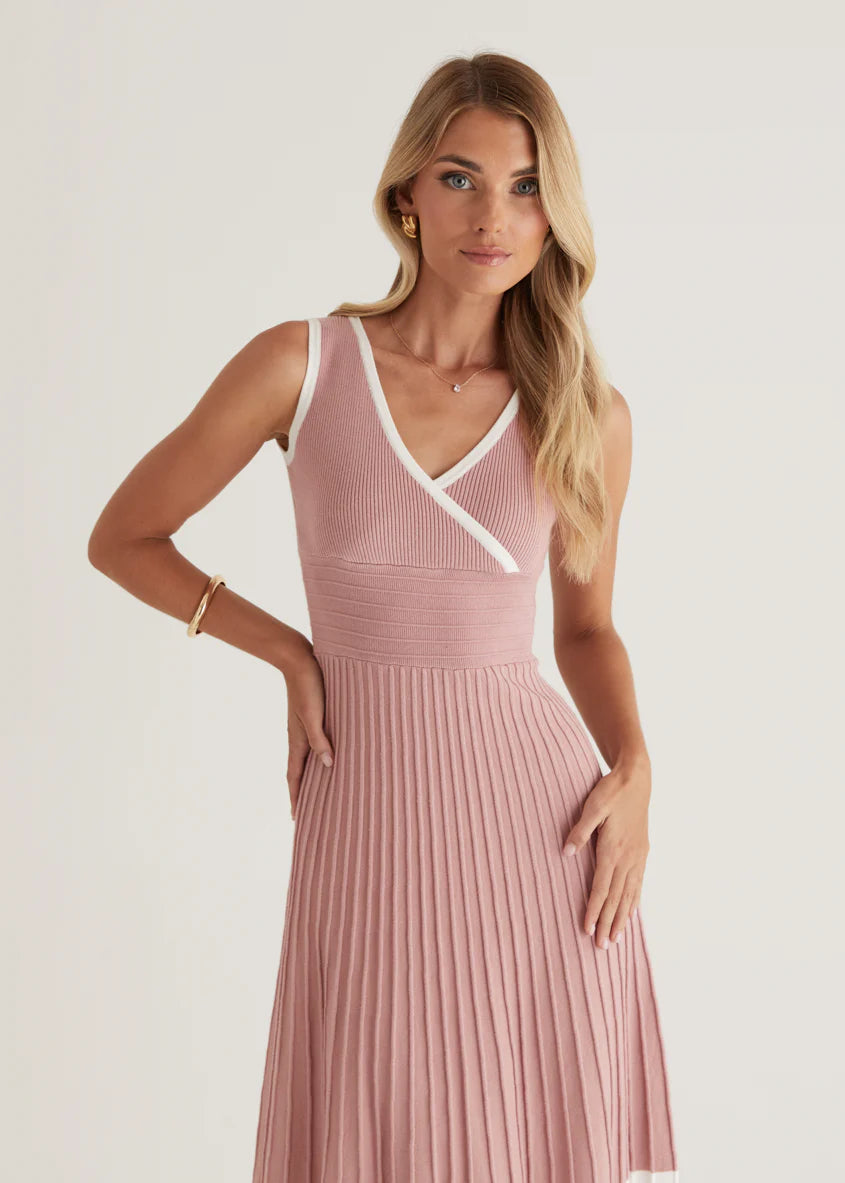 Radiate Knit Midi Dress - Blush