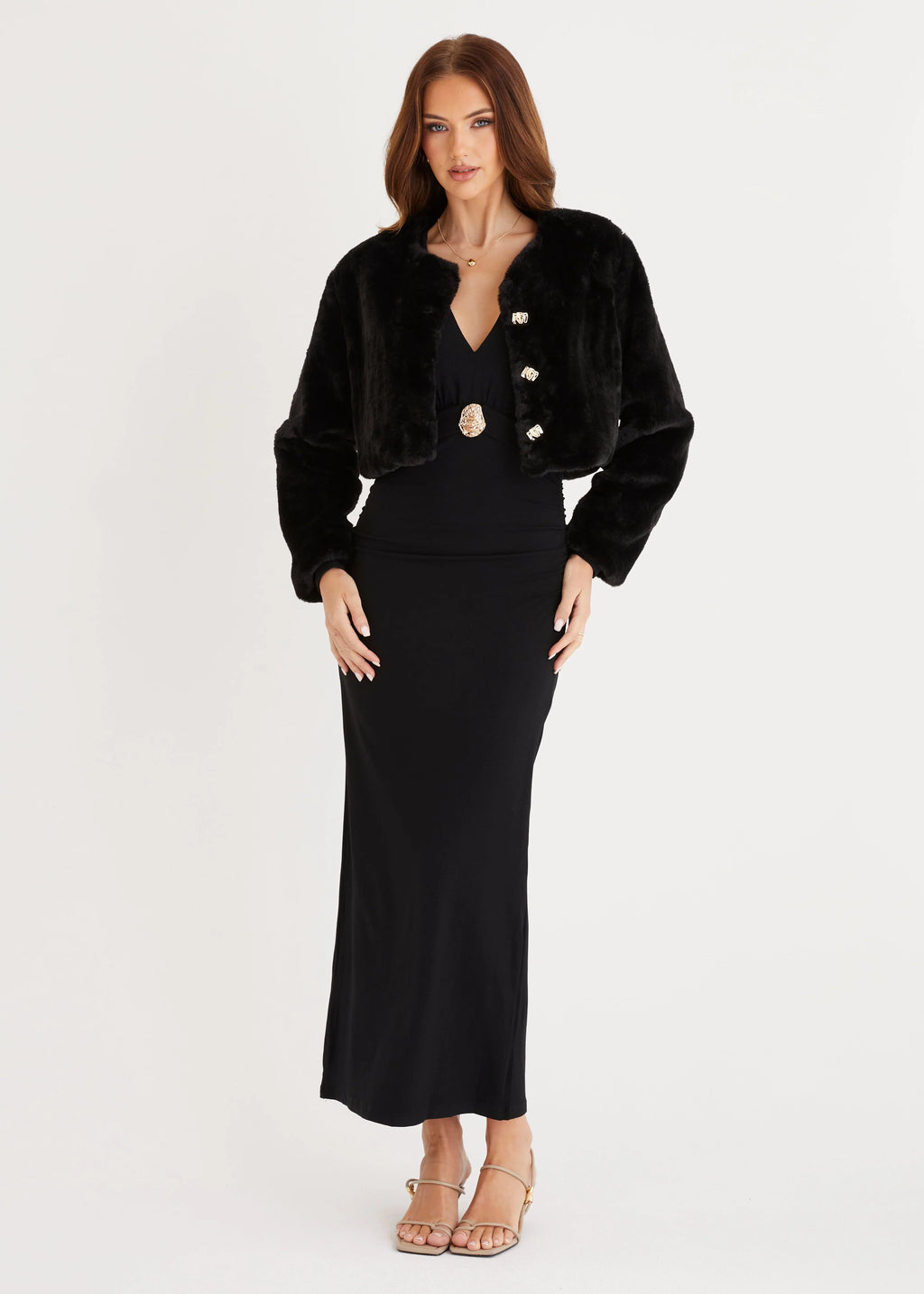 Amelita Cropped Jacket - Black