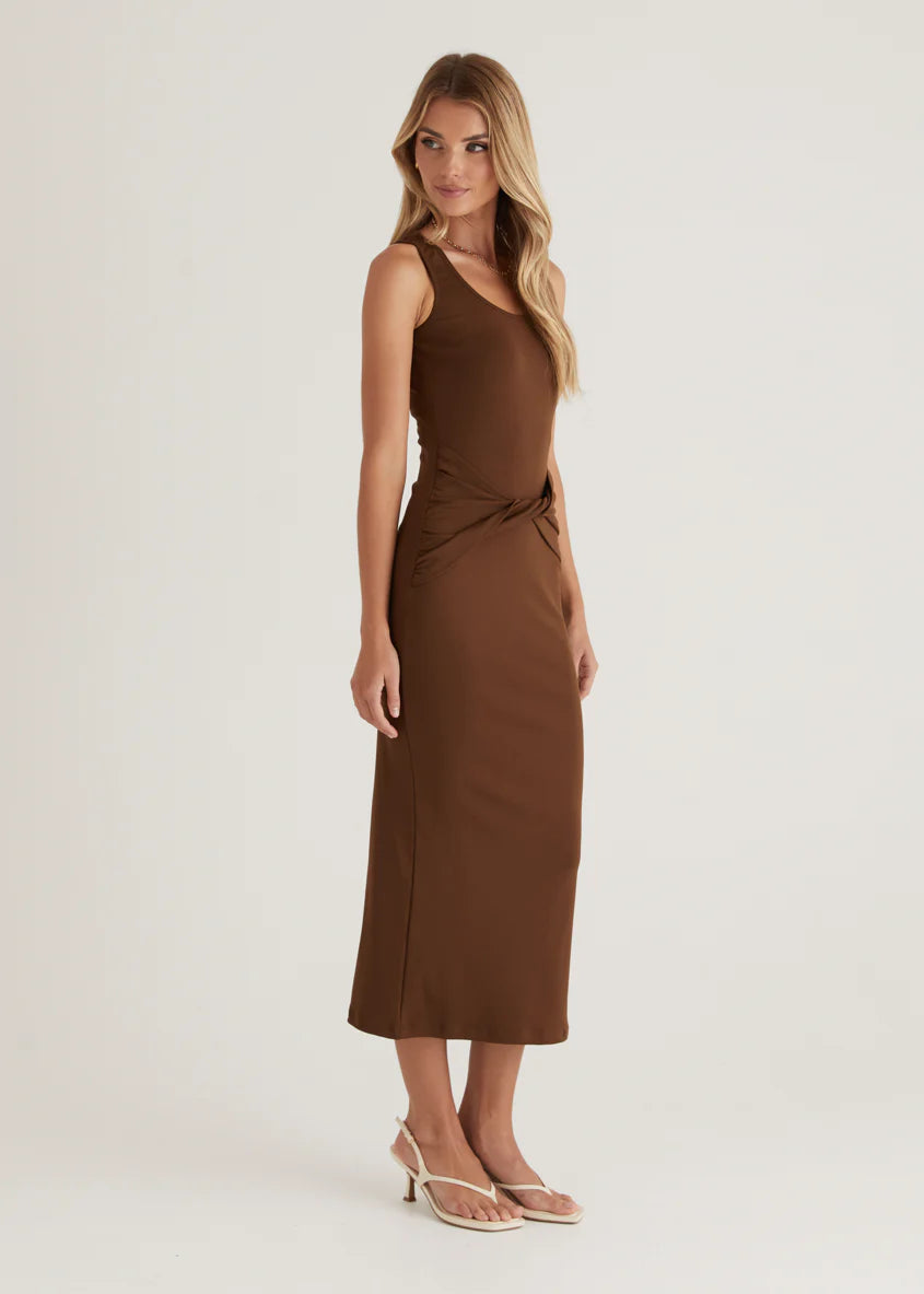 Sonia Midi Dress - Chocolate