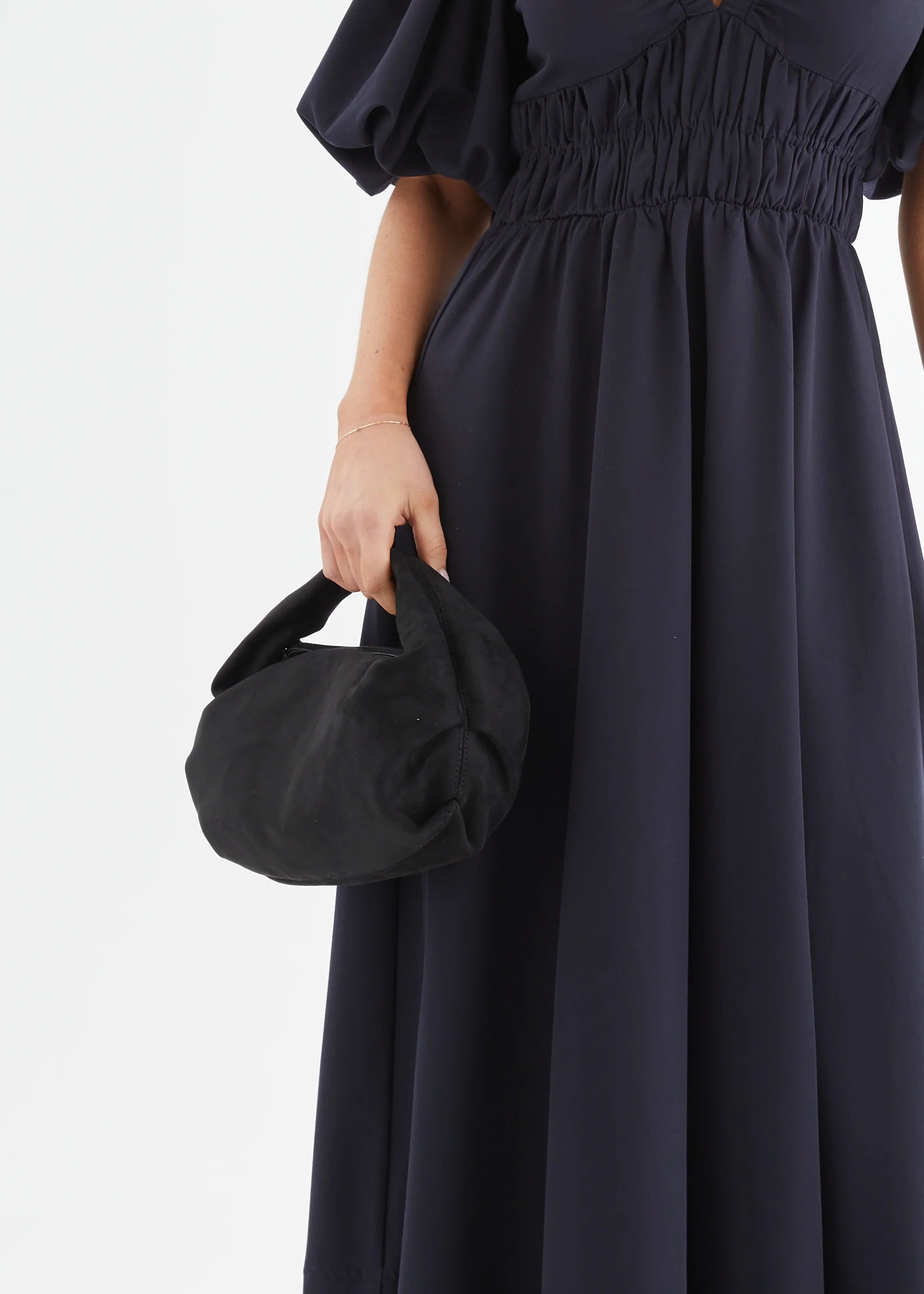 Renee Shoulder Bag - Black Suede