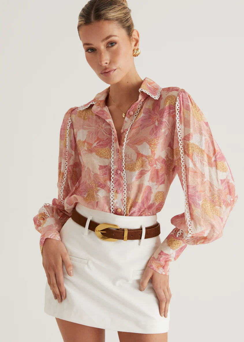 Driftwood Shirt - Blush Floral