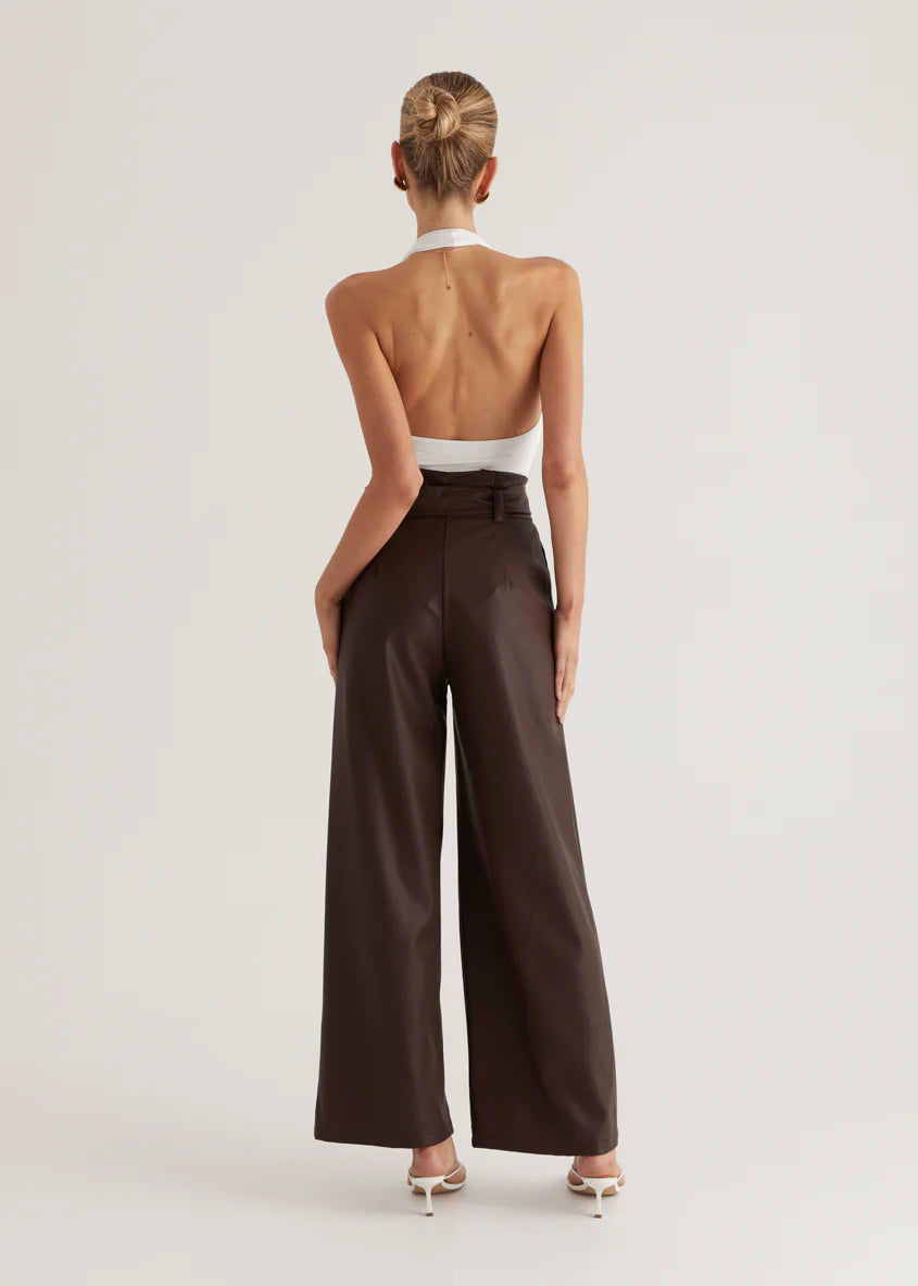 Mariah PU Pants - Espresso
