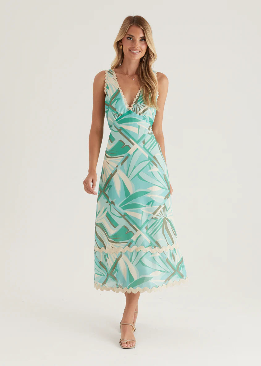Hurley Midi Dress - Fern Abstract