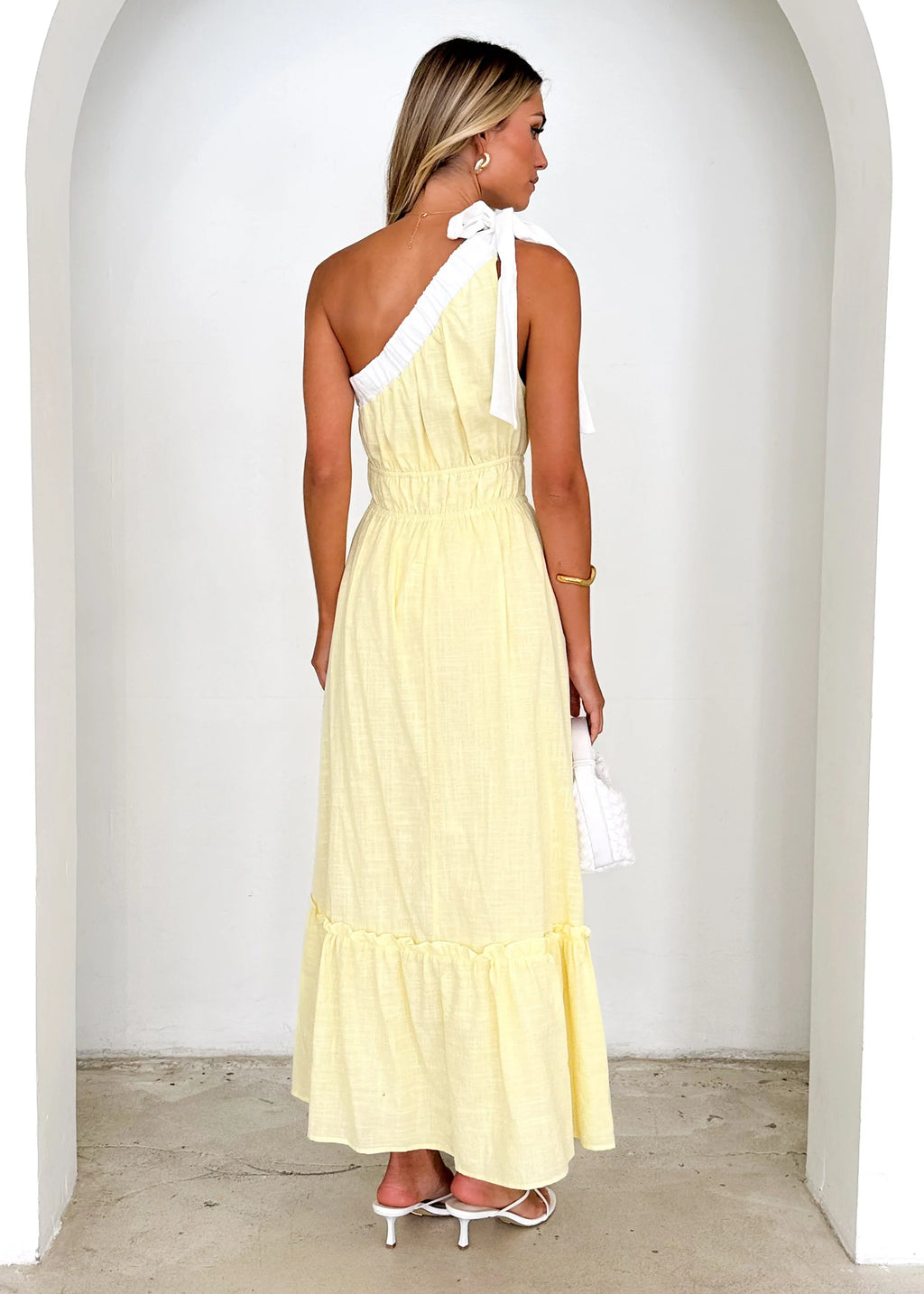Peeta One Shoulder Maxi Dress - Yellow