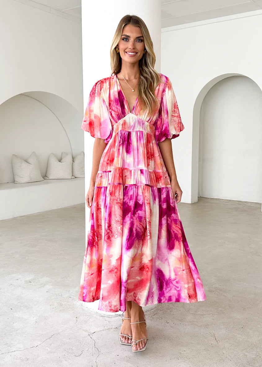 Bedford Maxi Dress - Magenta Splash