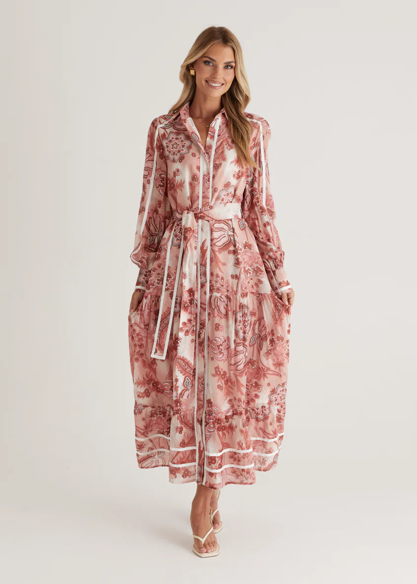 Juliet Maxi Dress - Wine Paisley