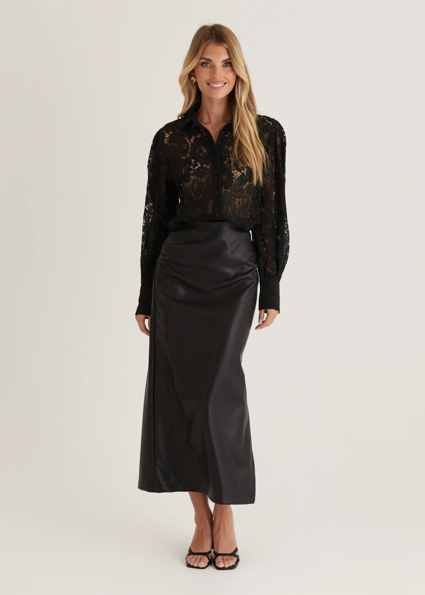 Aira Shirt - Black Lace
