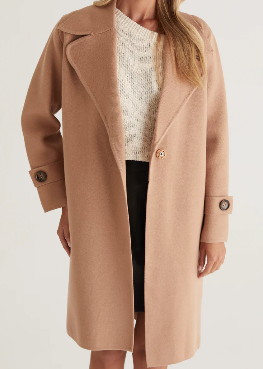 Chayso Knit Coat - Camel