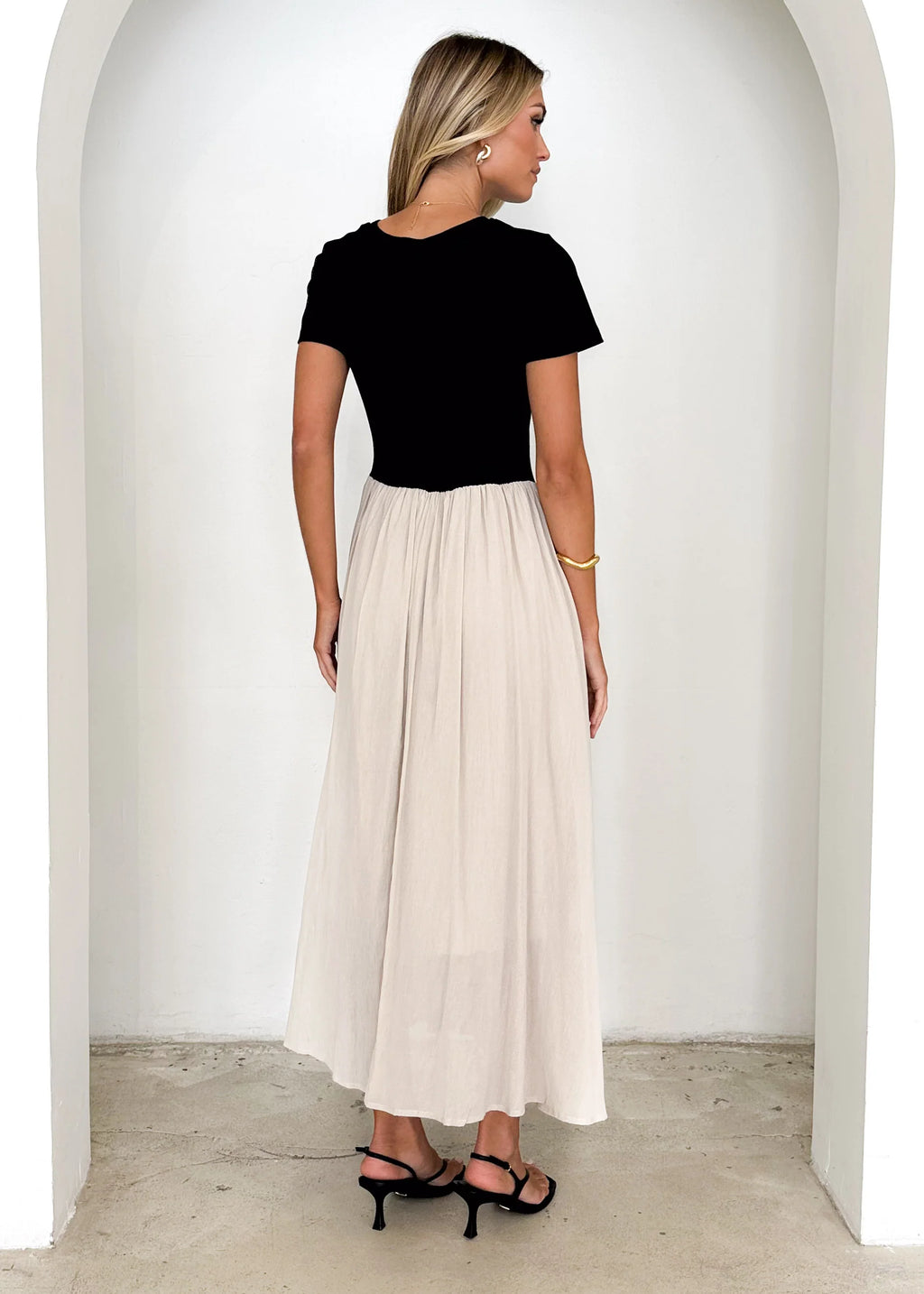 Riptide Maxi Dress - Beige Splice