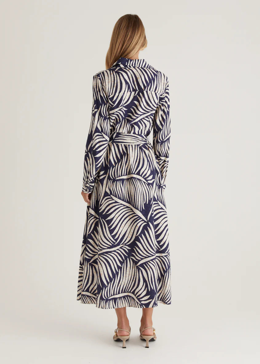 Luxe Midi Dress - Navy Fern