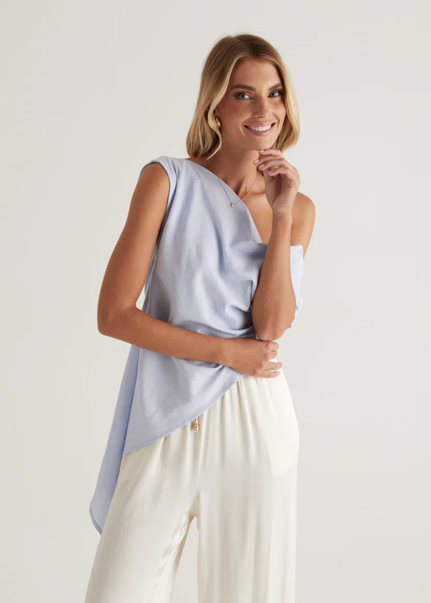 Kylo One Shoulder Top - Blue