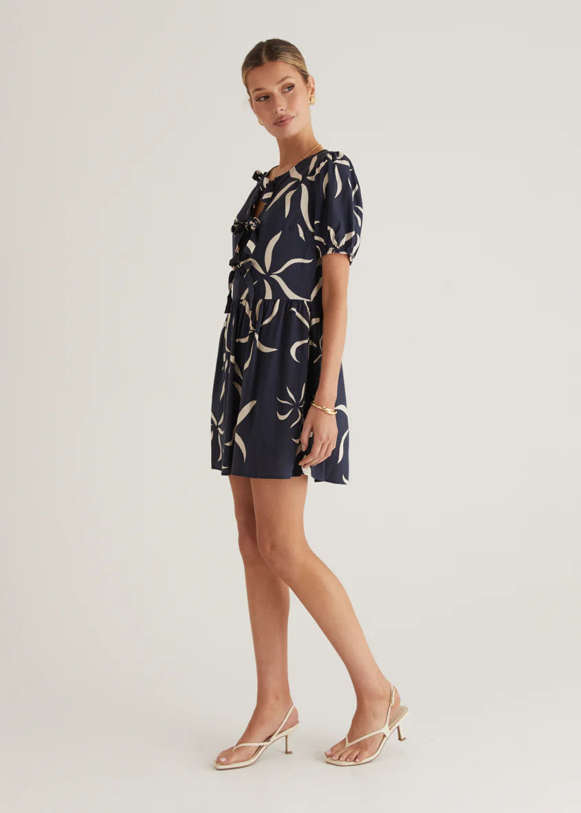 Ariel Dress - Navy Ayana