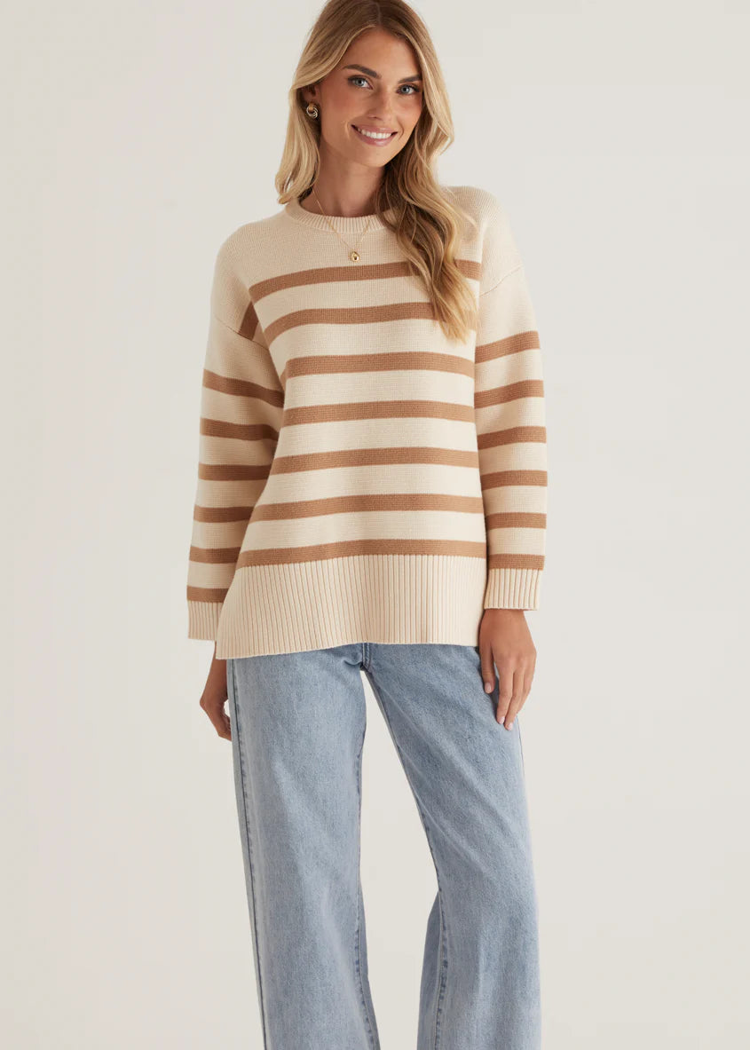 Coastalla Sweater - Beige Stripe
