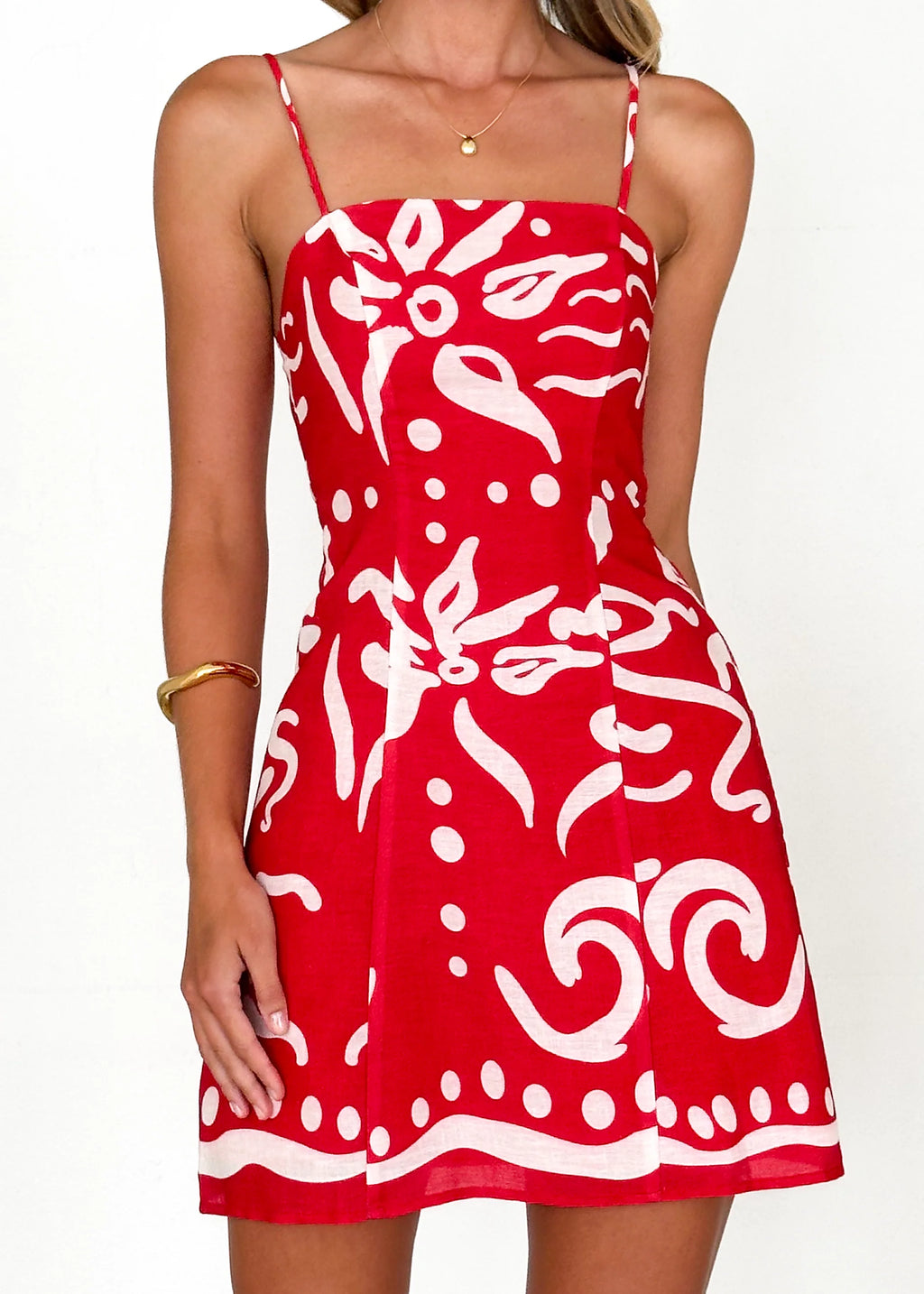 Vancouver Dress - Red Abstract