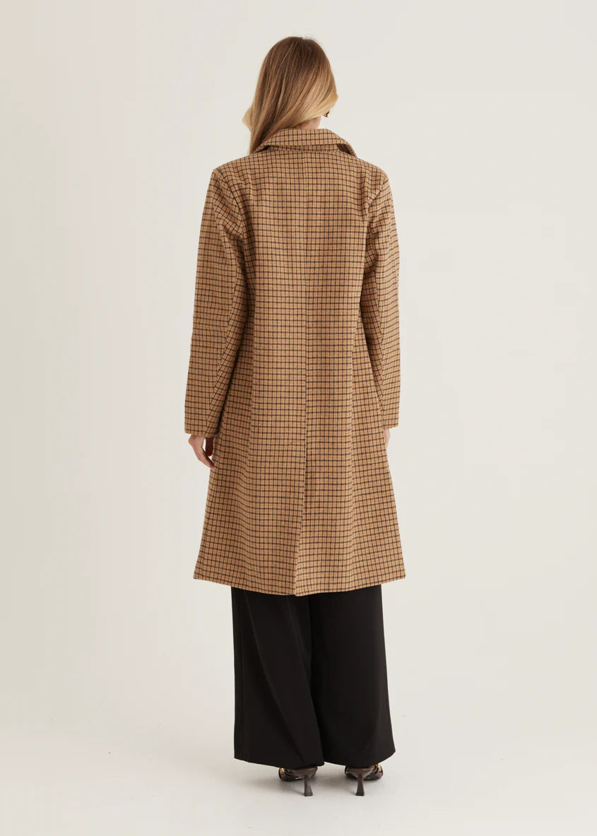Tommie Coat - Tan Check