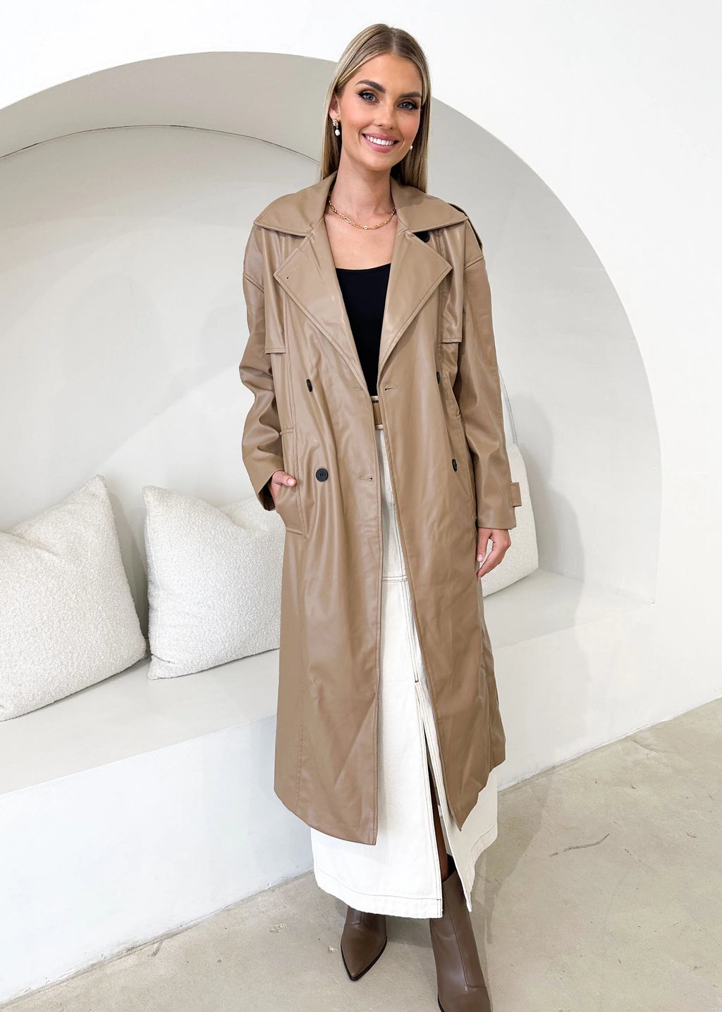 Reese Pu Trench - Camel