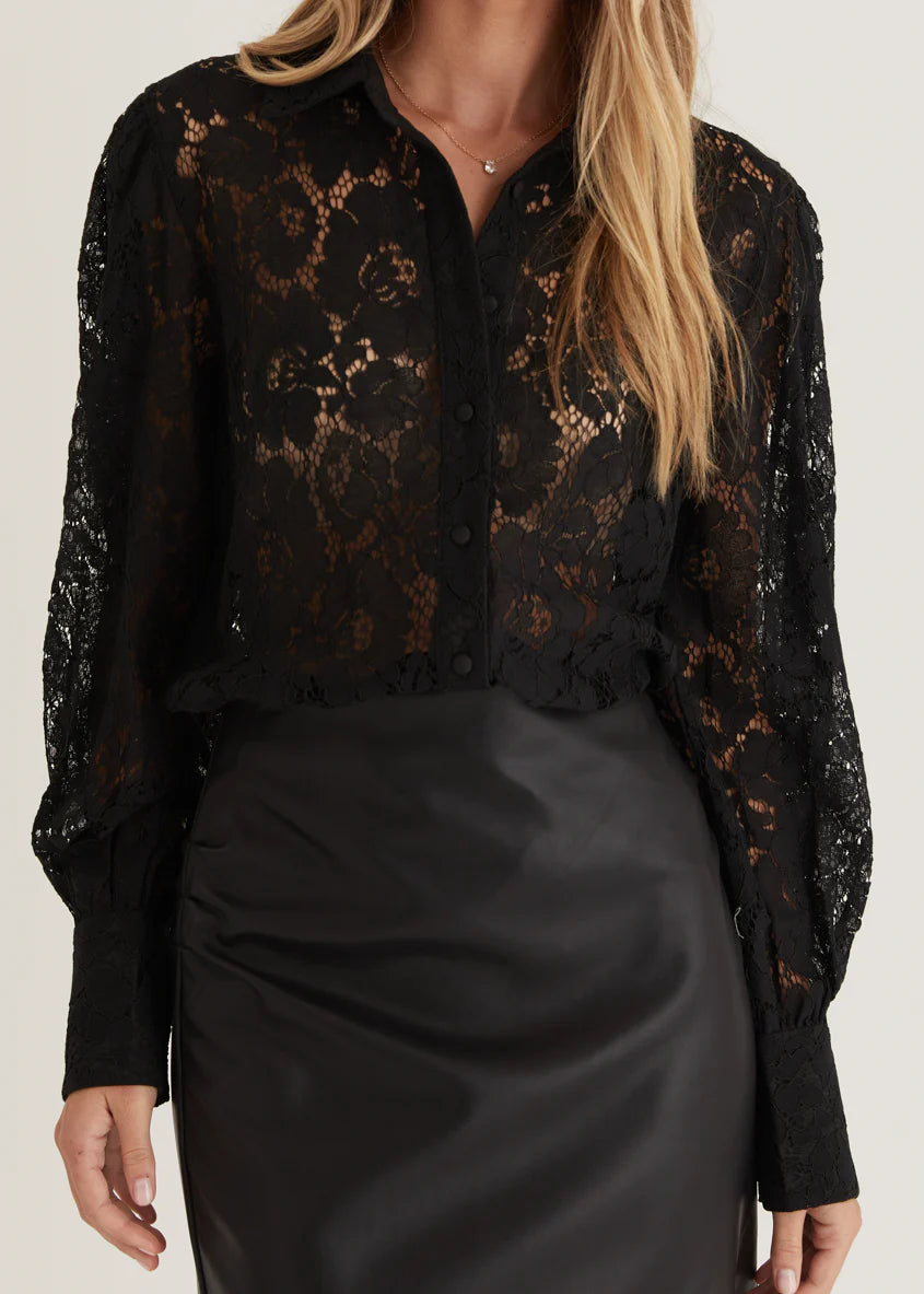 Aira Shirt - Black Lace
