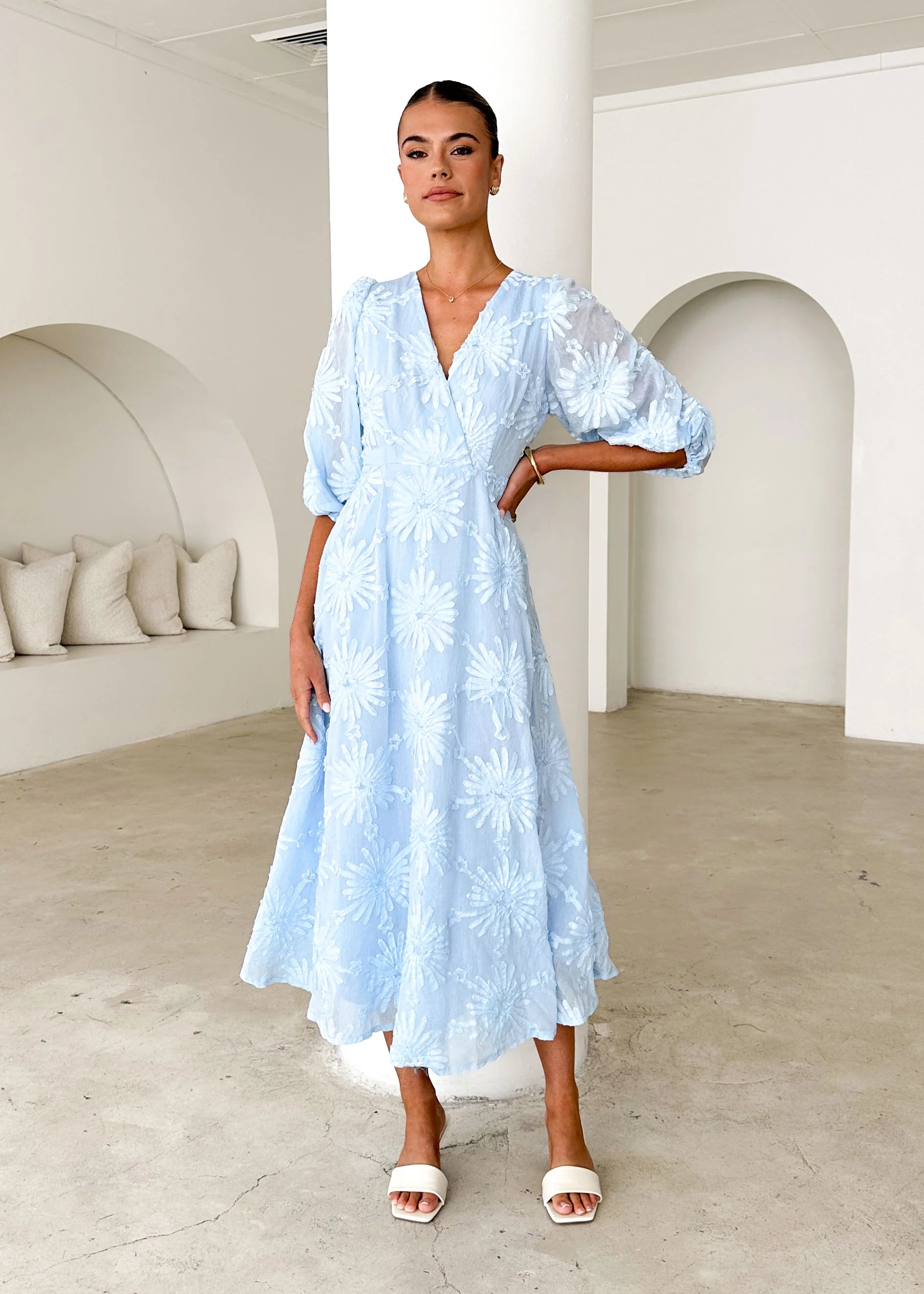 Bayside Midi Dress - Powder Blue