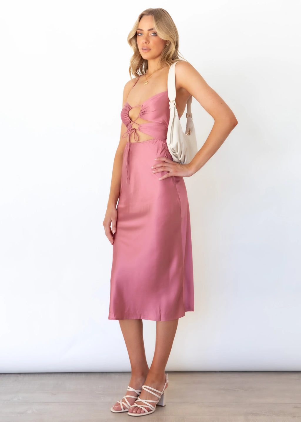 Fade Cut-Out Midi Dress - Rose