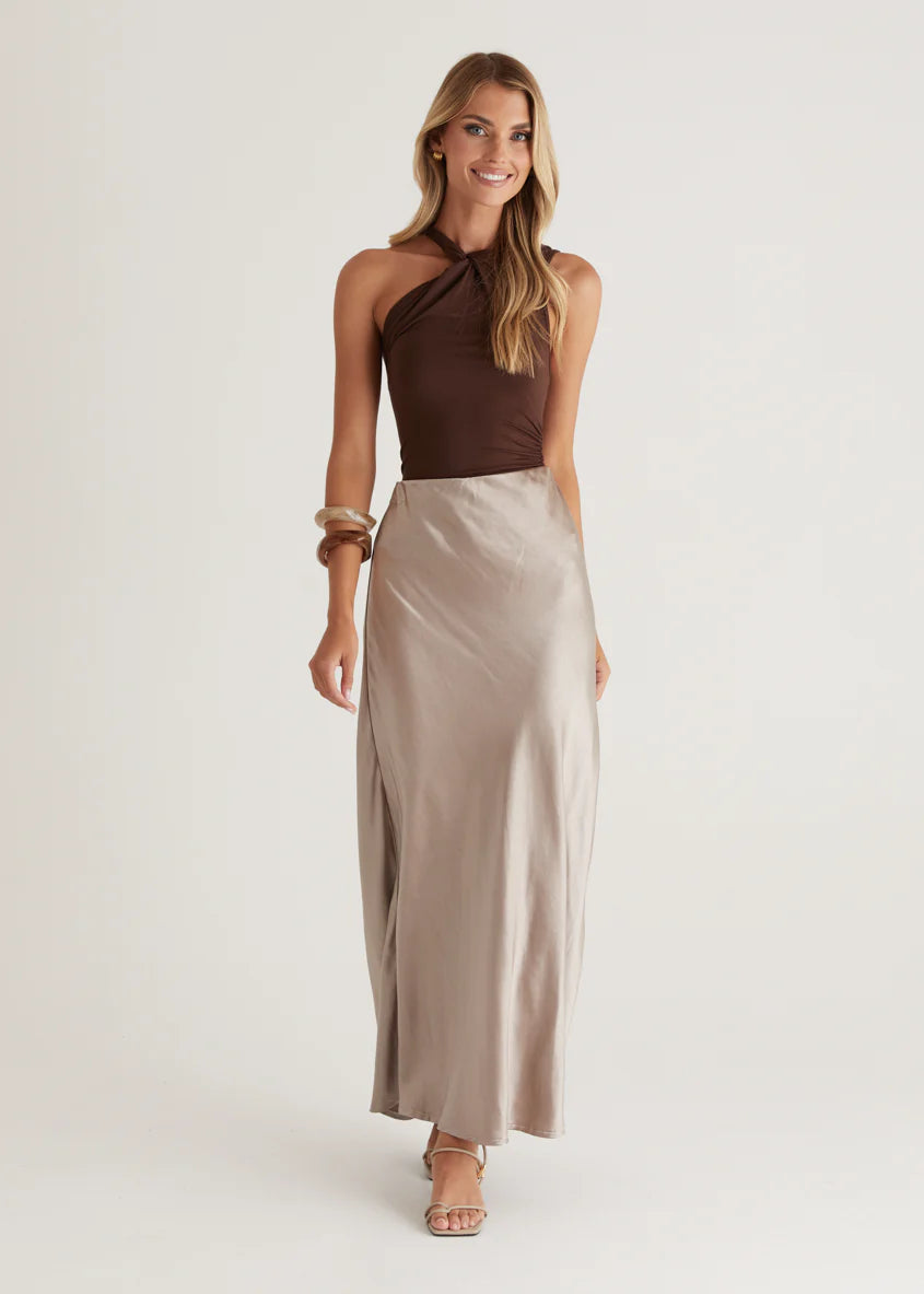 Rosalie Midi Skirt - Taupe