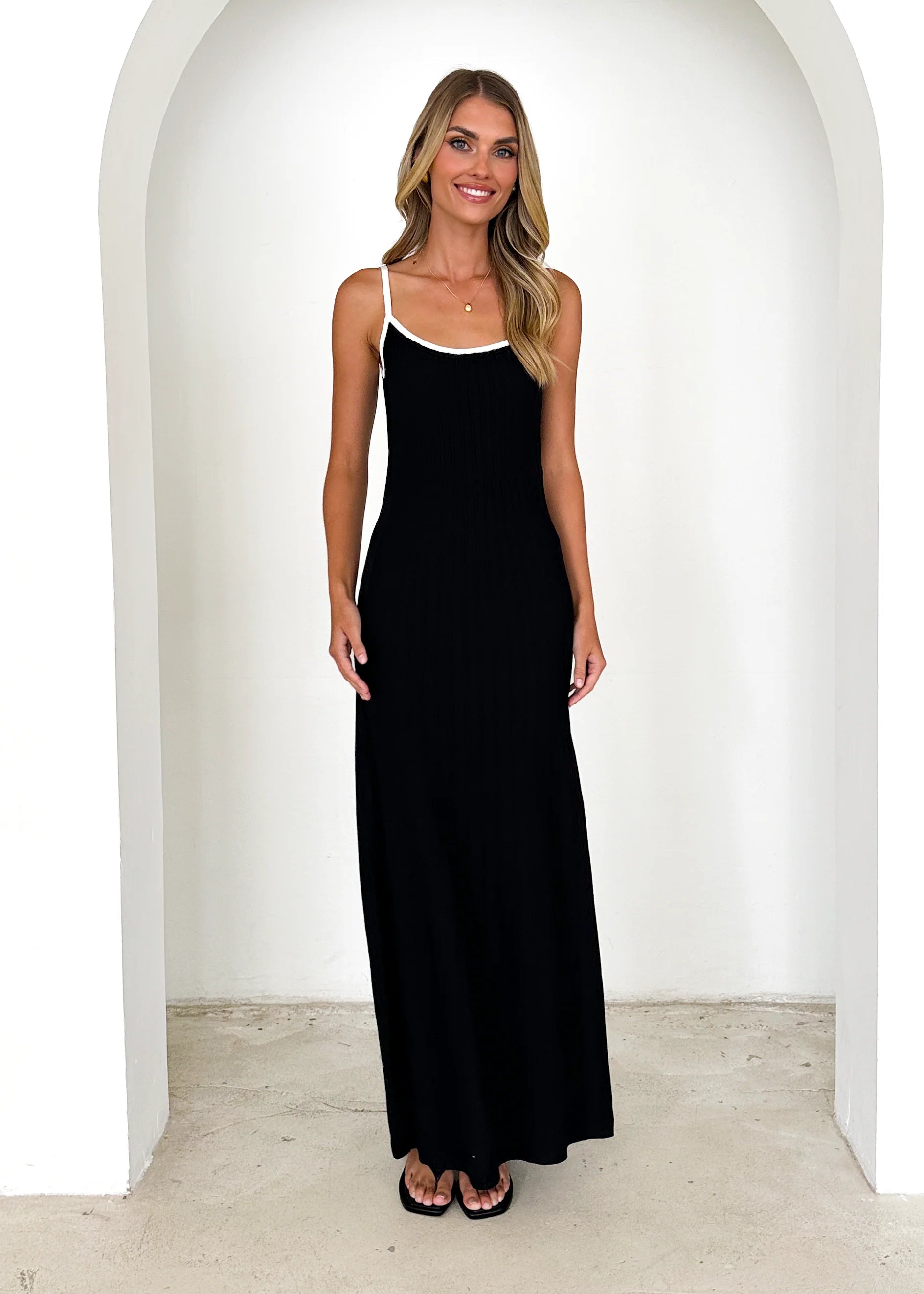 Lennox Knit Maxi Dress - Black