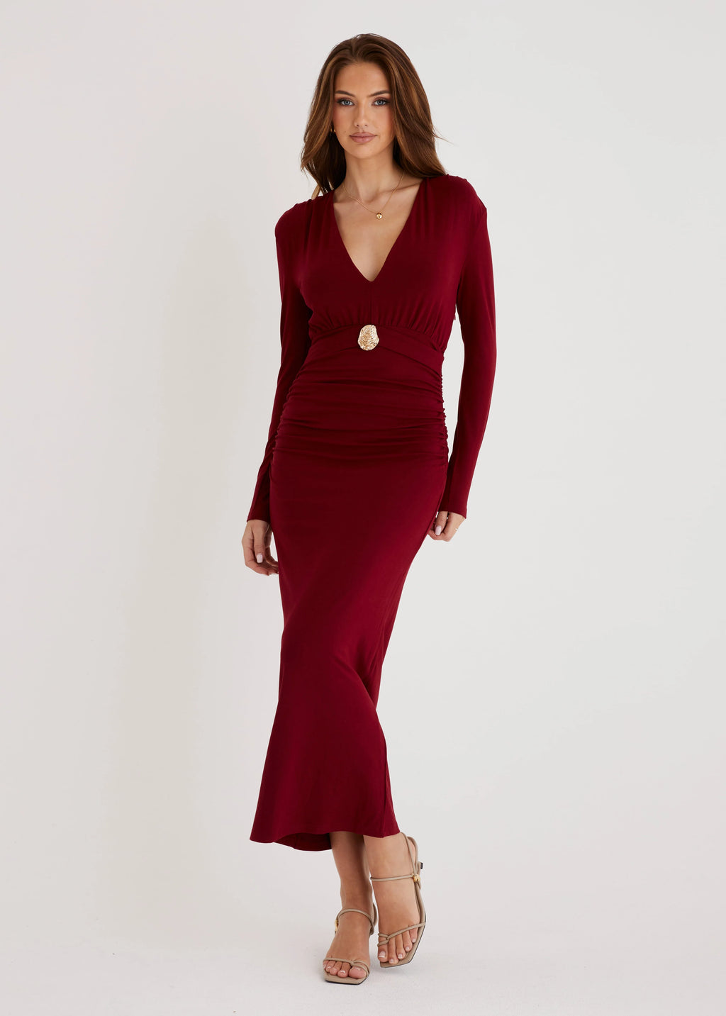 Alysse Midi Dress - Wine