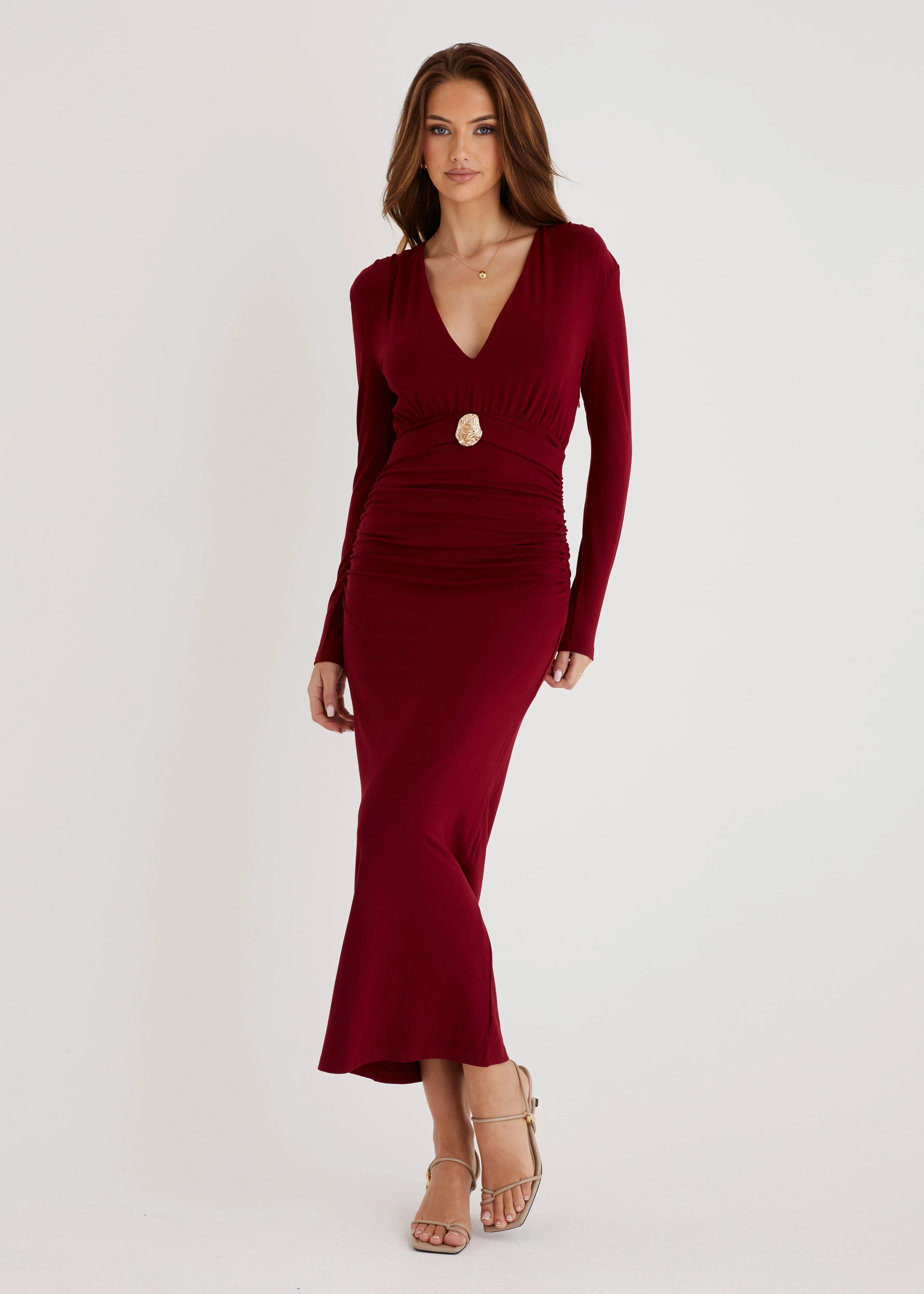 Alysse Midi Dress - Wine