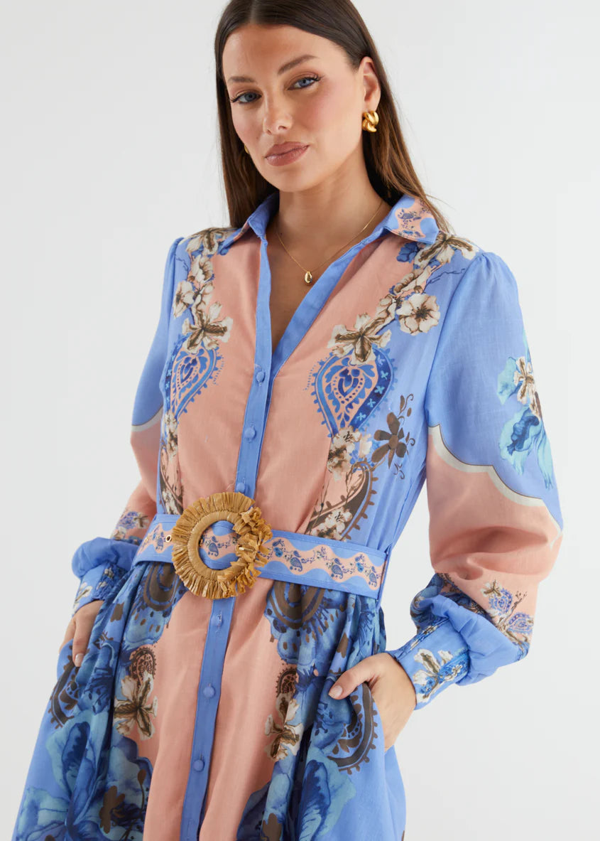 Huntington Midi Dress - Blue Willow