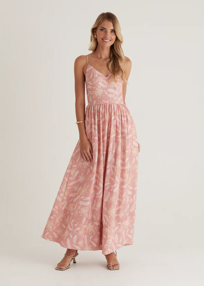 Madrid Maxi Dress - Blush Abstract