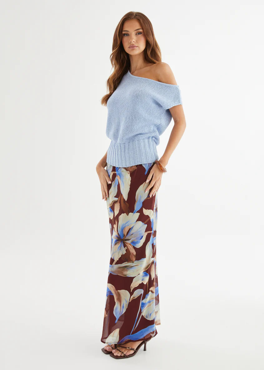 Milana Drop Shoulder Top - Blue