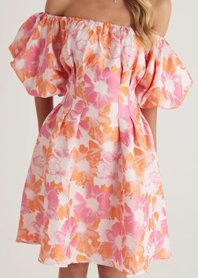 Xena Off Shoulder Dress - Sunset Floral