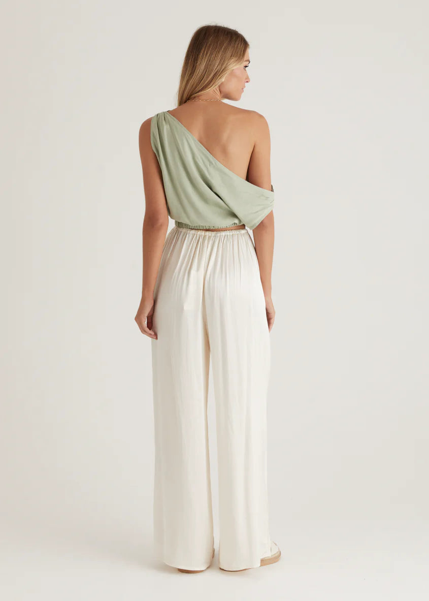 Emiko One Shoulder Crop - Sage