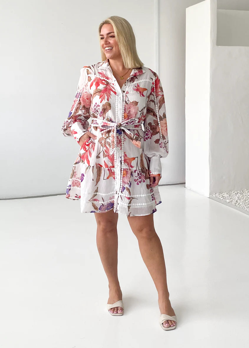 Aaliyah Dress - White Floral