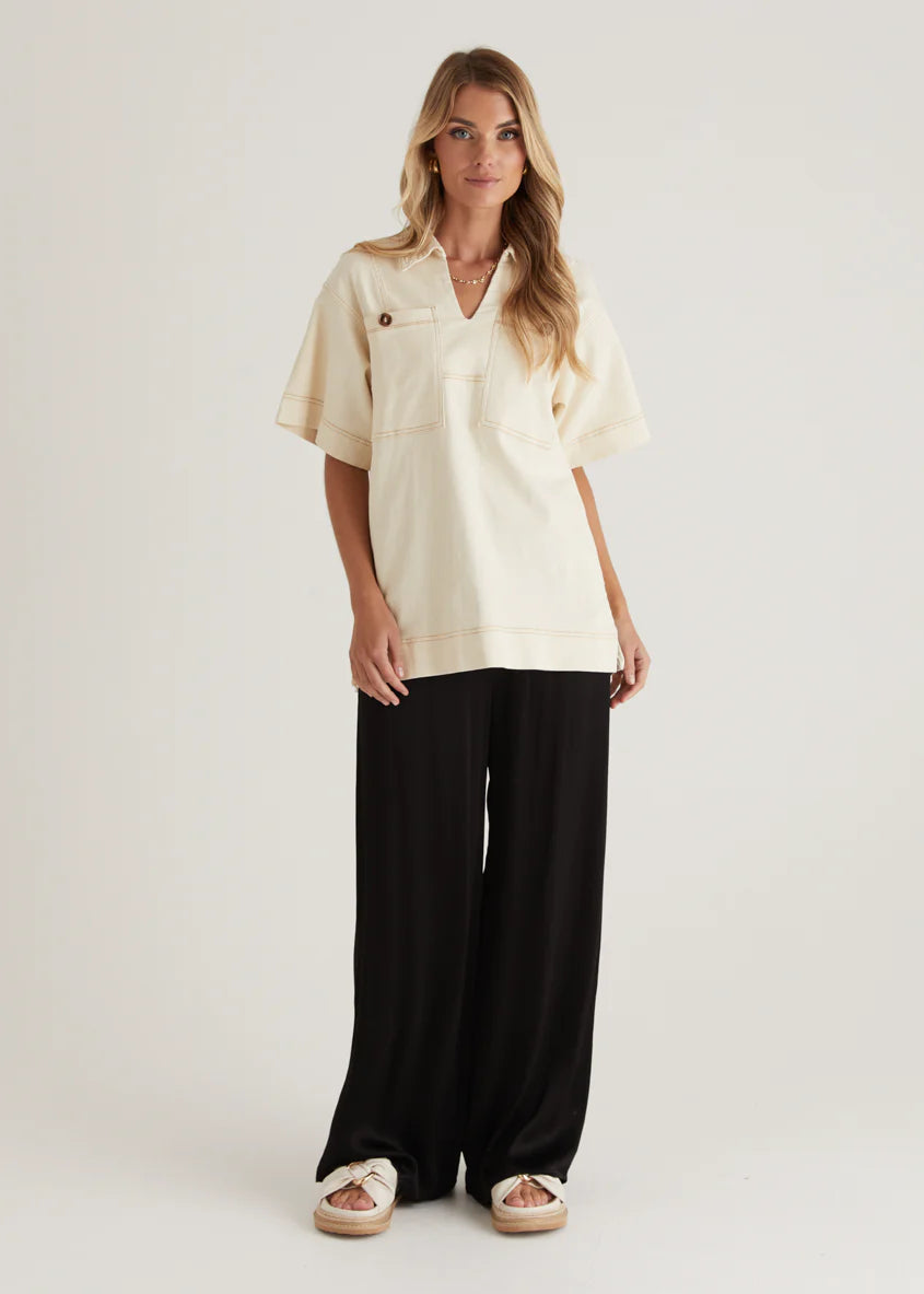 Caden Denim Shirt - Cream