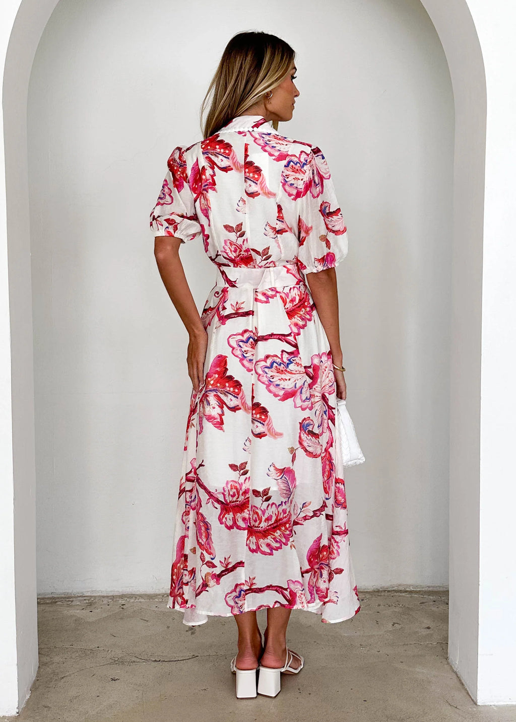 Mannia Maxi Dress - Red Floral