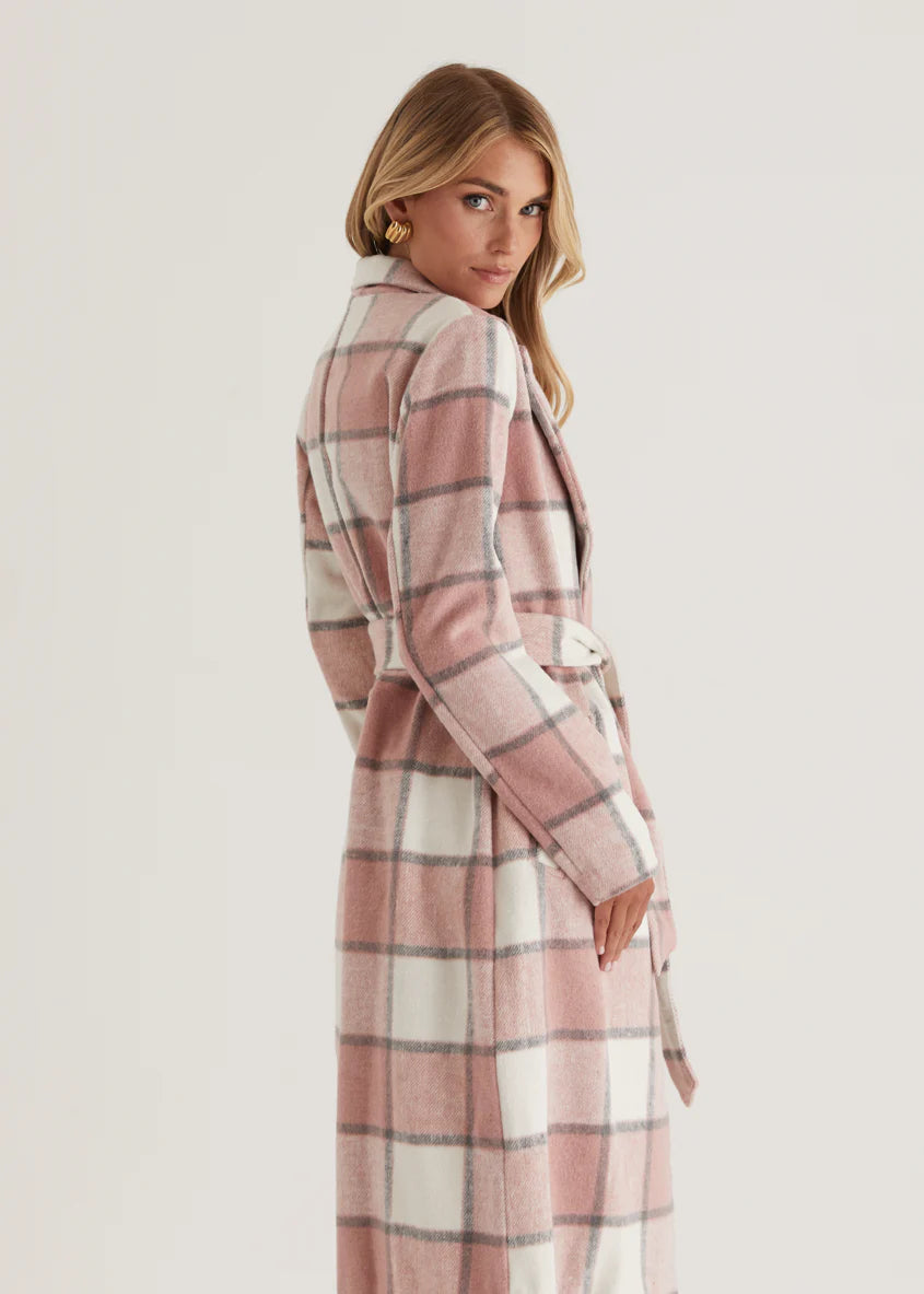 Krizzie Coat - Pink Check