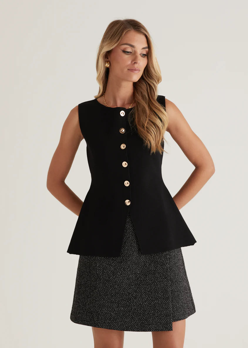 Tristy Knit Vest - Black
