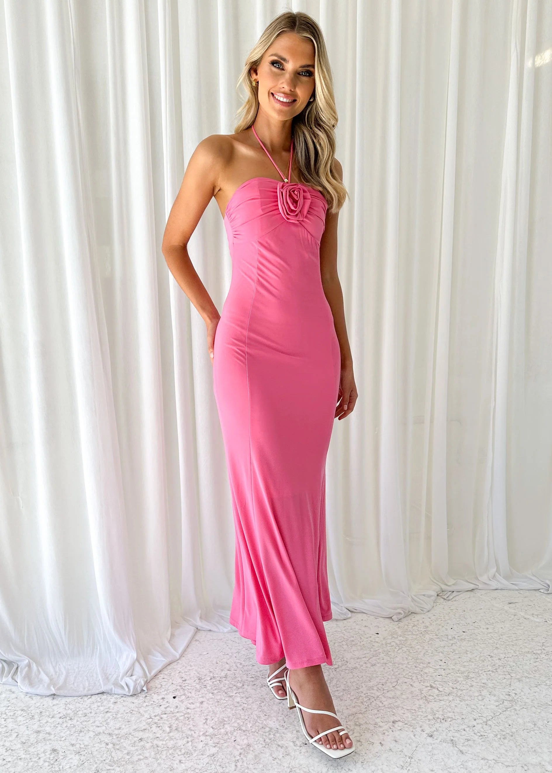 Morrell Halter Maxi Dress - Pink