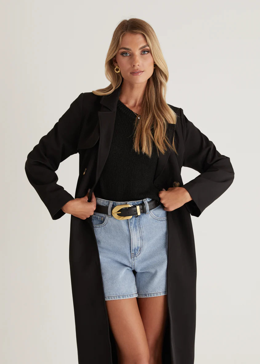 Kylie Trench Coat - Black