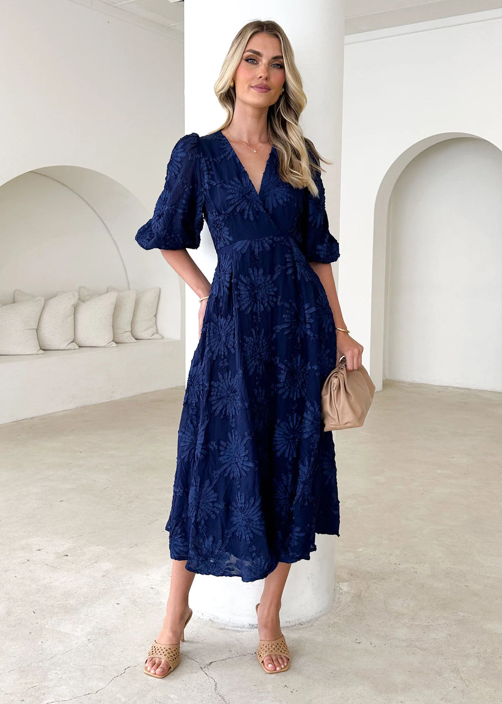 Bayside Midi Dress - Navy
