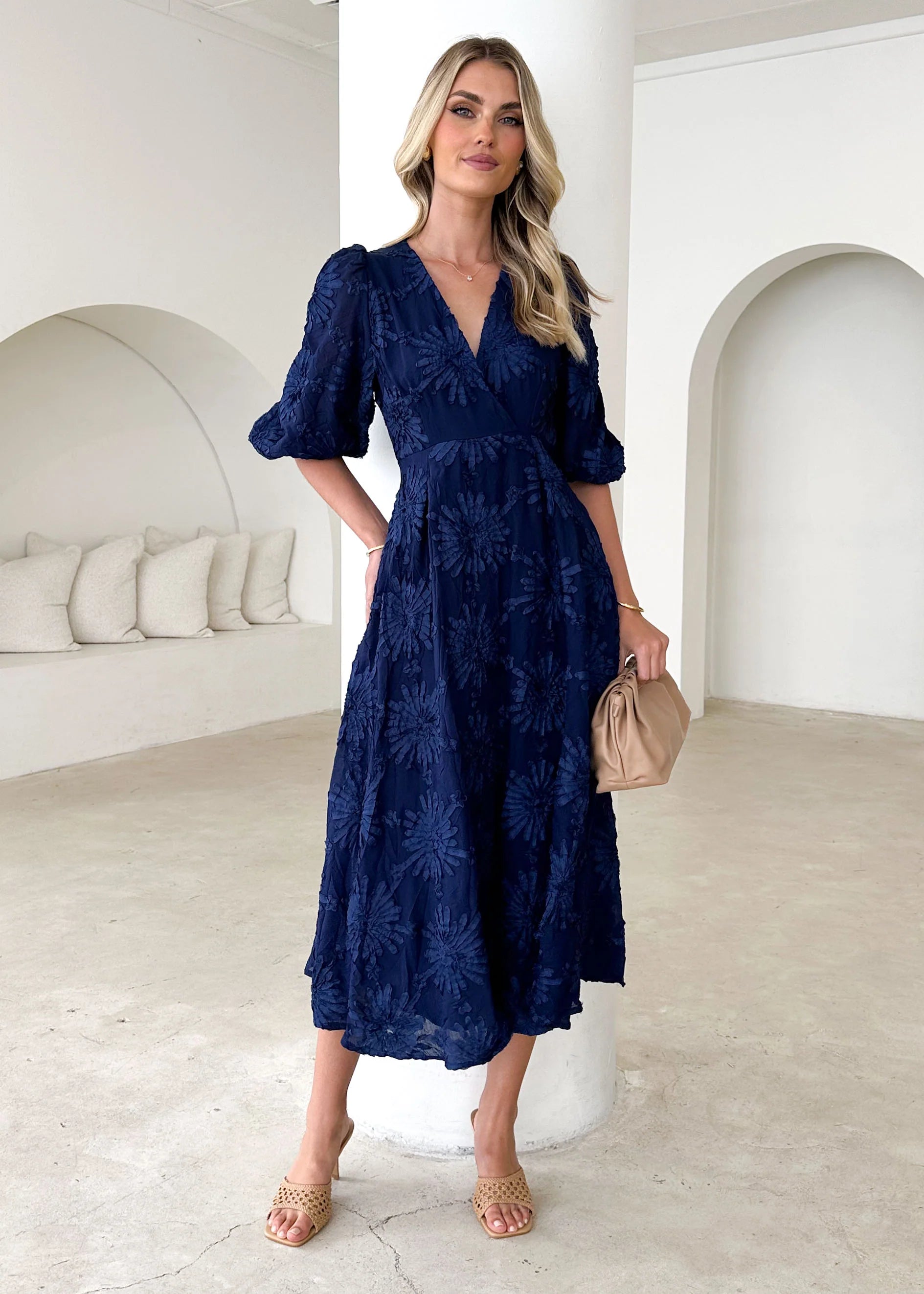Bayside Midi Dress - Navy