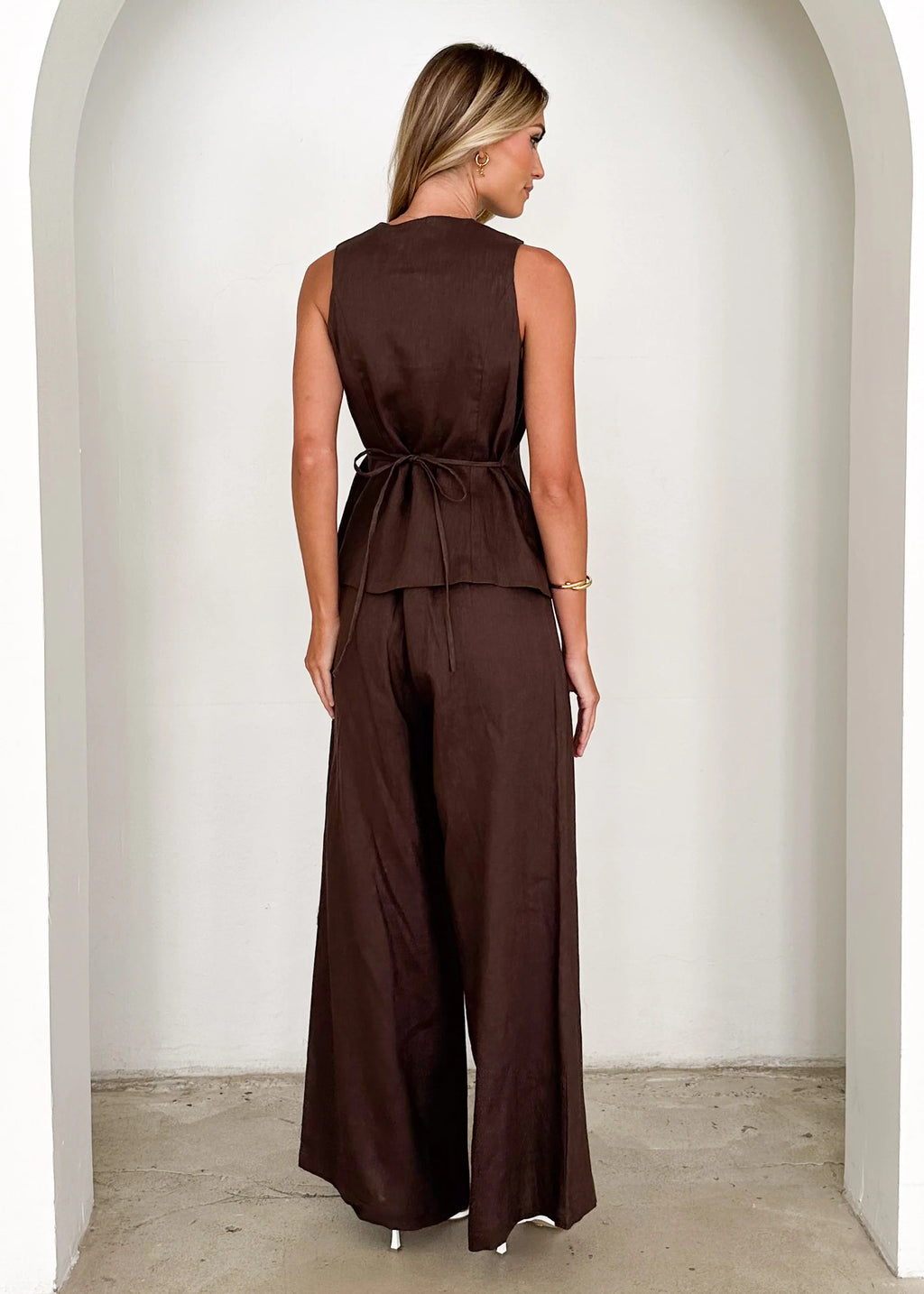 Riva Linen Top - Chocolate