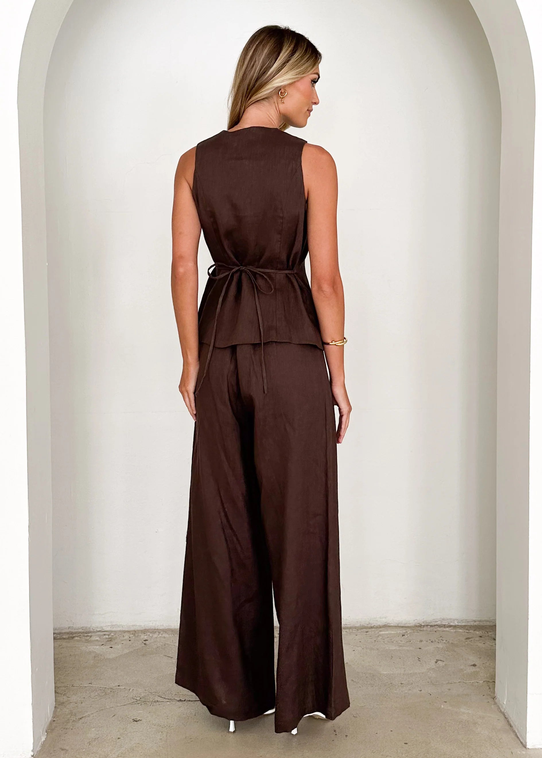 Riva Linen Top - Chocolate