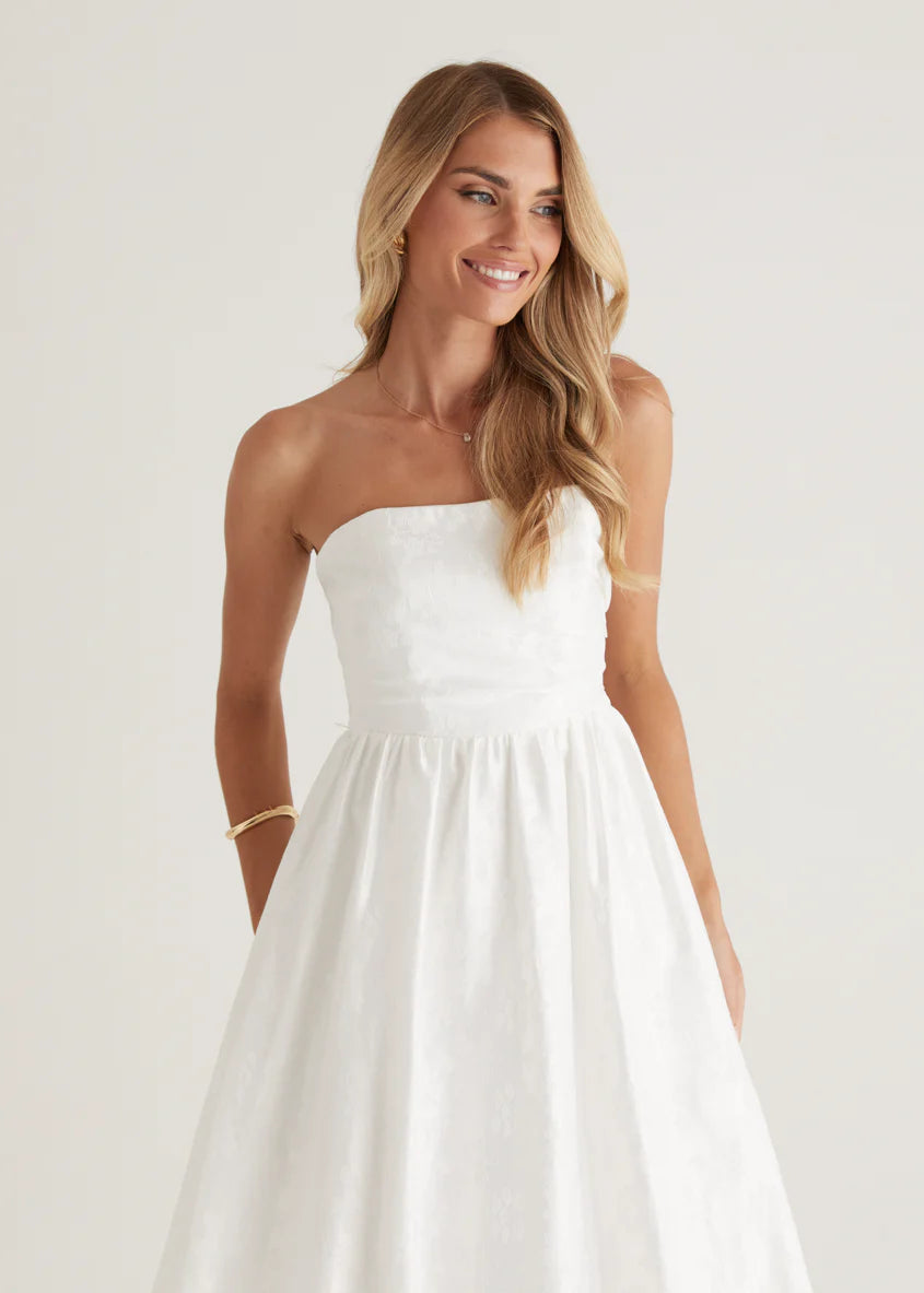 Laneway Strapless Maxi Dress - Off White