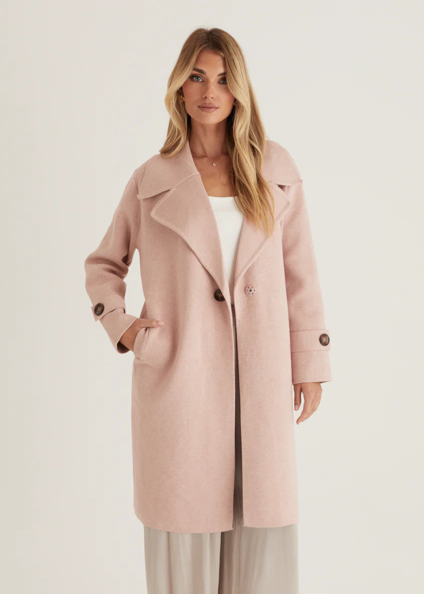 Chayso Knit Coat - Blush