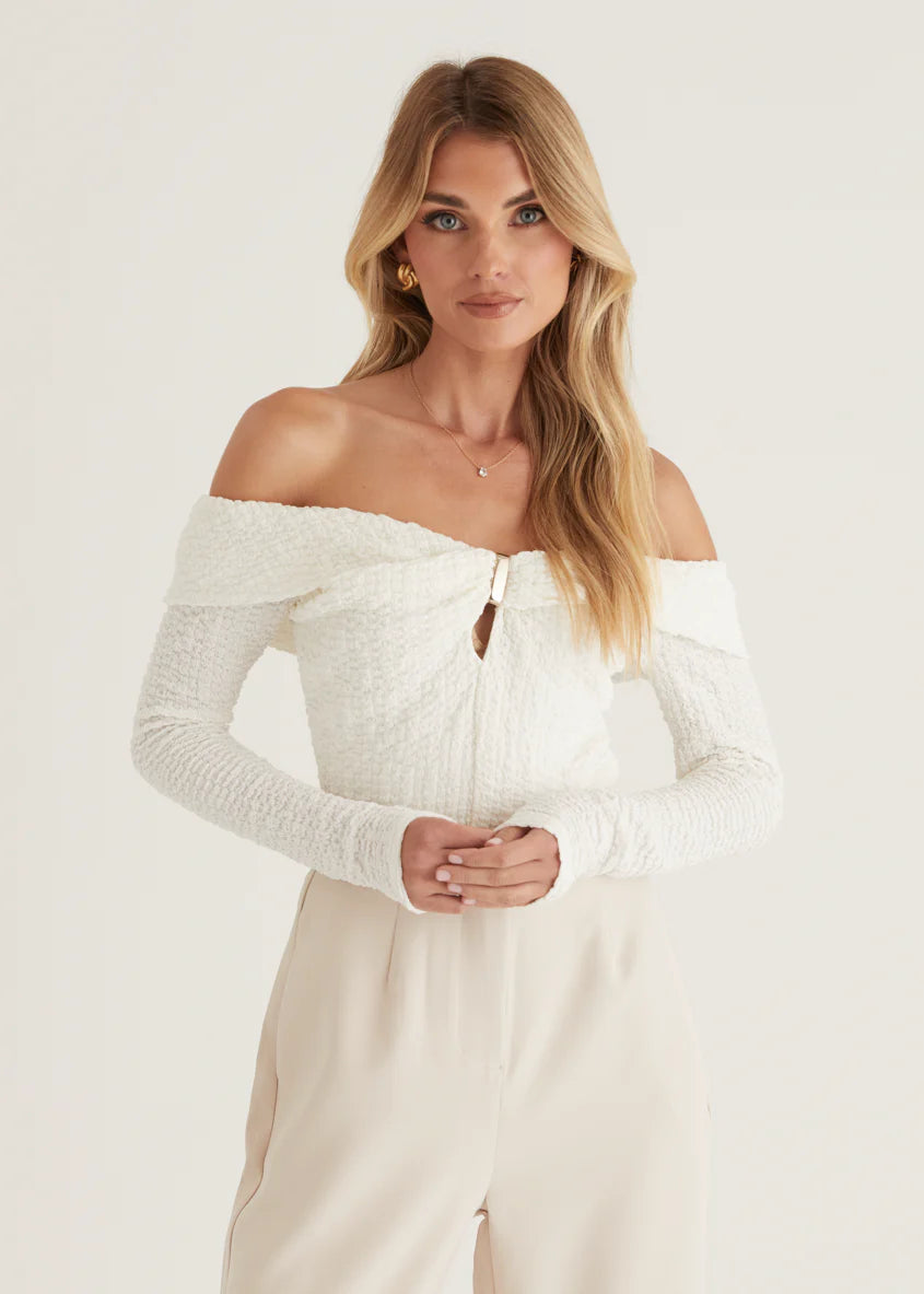 Imcroe Off Shoulder Top - Off White