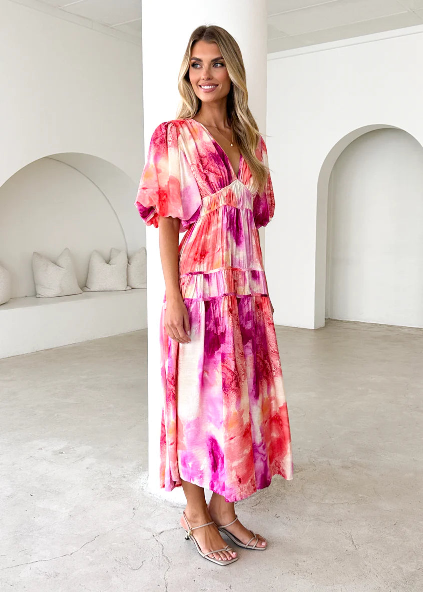 Bedford Maxi Dress - Magenta Splash