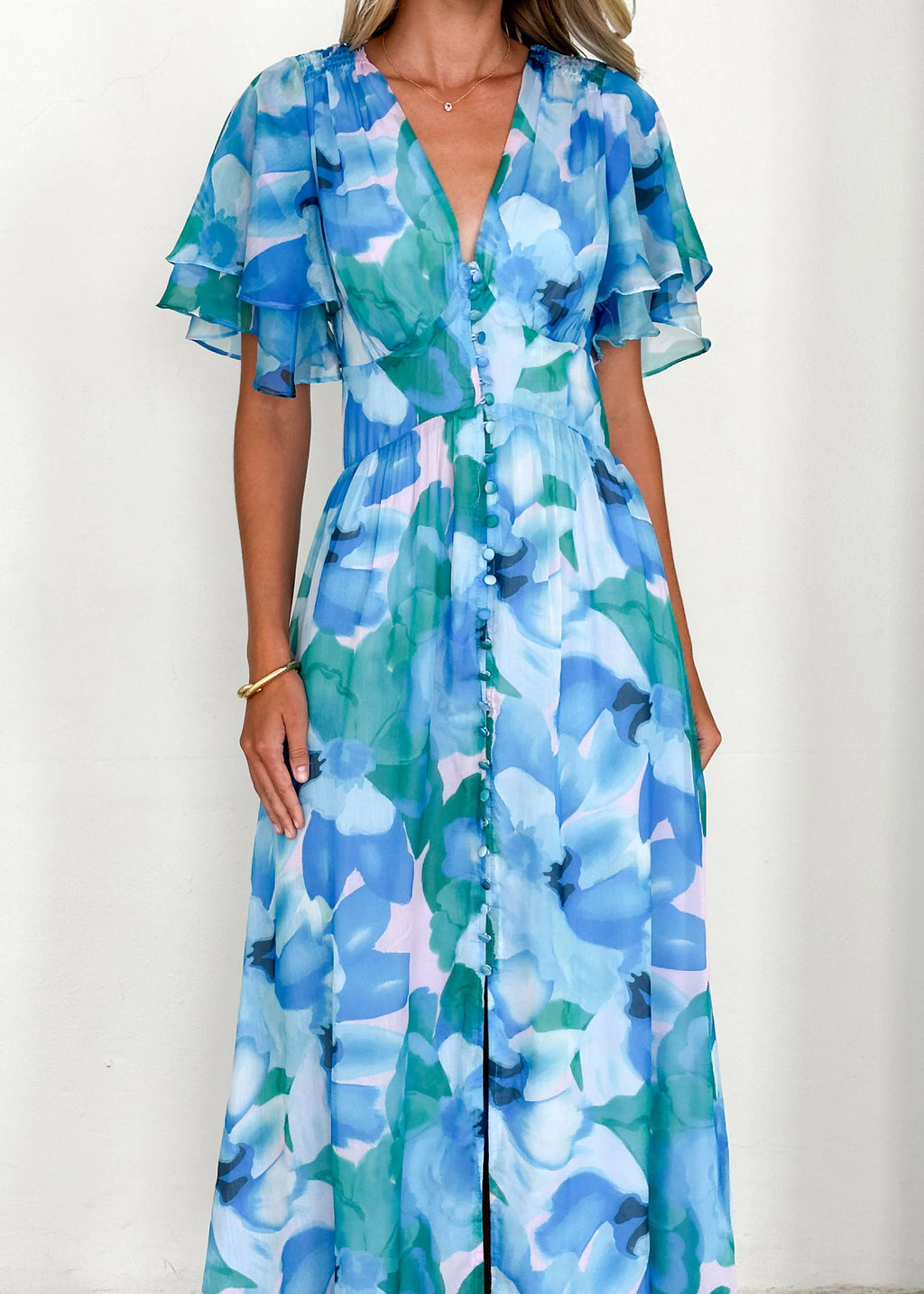 Harpa Midi Dress - Blue Blooms